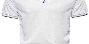 Mens Plain White Cotton Polo T-Shirt