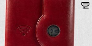 Red PU Leather Organizer With Digital Clock