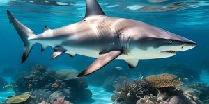 Shark Underwater Digital Art Wall Painting