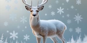Snow Deer Digital Landscape Painting