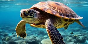 Underwater Sea Turtle Digital Landscape Wall Painting