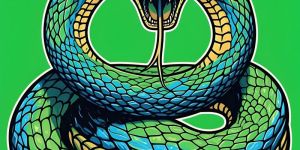 Vibrant Coiled Snake Digital Wall Art Painting