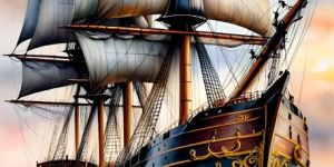 Vintage Boat Digital Abstract Painting