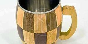 Wood and Steel Check Pattern Mug
