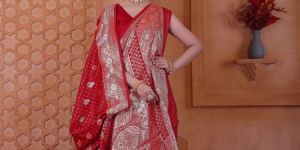 9778 Deep Red Jari Work Weaving Banarasi Soft Silk Saree