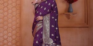 9778 Purple Jari Work Weaving Banarasi Soft Silk Saree