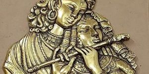 1*9*9 Inch, Aluminium Radha Krishna Wall Frame