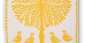 Yellow Cotton Patch Work Wall Hanging