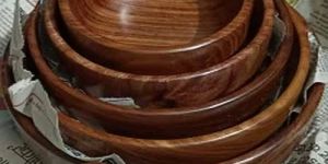 Wooden Round Bowl Set