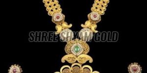 Traditional Meenakari Bridal Gold Long Necklace Set