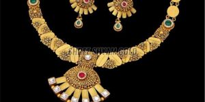 Traditional Temple Gold Necklace Set