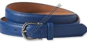Plain Blue Ladies Leather Belt