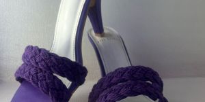 Macrane Twist Leather Ladies Heel