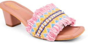 Pink Fly Leather Ladies Heels