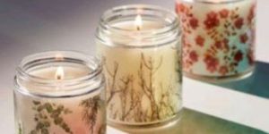 Soy Wax Dried Flower Glass Candle