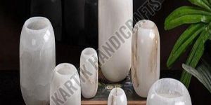 Polished Round Alabaster Candle Holder