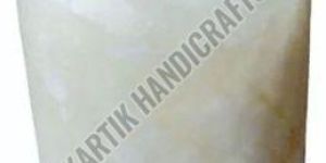 White Alabaster T-Light Candle Holder