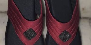 Voges Black Maroon Ladies Sandal