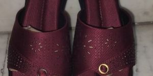 Voges Maroon Open Back Ladies Sandal