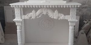 White Om Design Marble Temple