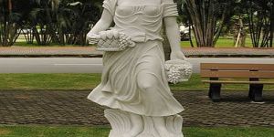 White Roman Lady Marble Statue