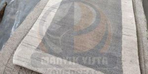 Light Grey Border Grey Wool Viscose Handloom Rug