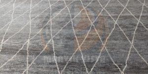 Modern Grey Wool and Viscose Rug