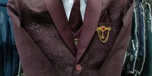 boys jacquard 5 piece coat pant set