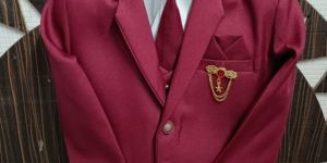 Red Designer Mens Coat Pant Suits