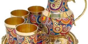 Brass Meena Work Lemon Set