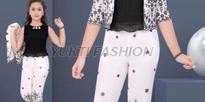 Girls Top Jacket Capri Set