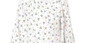 White Rayon Floral Printed Prayer Scarf with Tassels