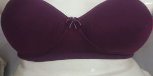 Ladies Berry Navy Blue Cotton Blend Seamless Bra