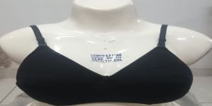 Ladies Cotton Non-Padded Black Bra