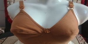 Ladies Cotton Non-Padded Brown Bra