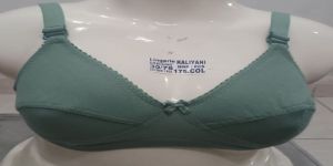 Ladies Cotton Non-Padded Light Green Bra