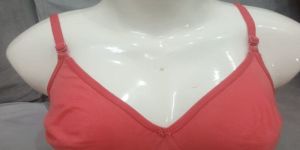 Ladies Cotton Non-Padded Peach Bra