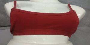 Ladies Cotton Red Sports Bra
