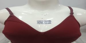 Ladies Non-Padded Maroon Cotton Bra