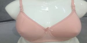 Ladies Peach Plain Ladies Non Padded Bra