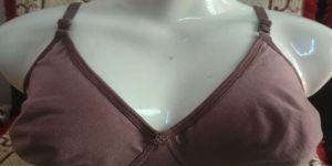 Ladies Plain Cotton Non-Padded Brown Bra