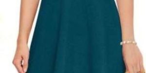 Ladies Teal Blue Elegant Solid Maxi Dress