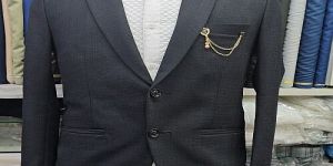 Mens Grey Bespoke Custom Tailored Blazer