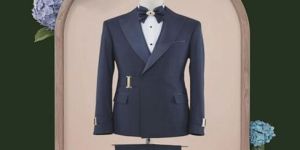 Mens Grey Double Breasted 2 Piece Suit