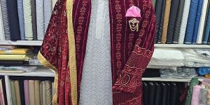 Mens Sherwani Shrugg Kurta with Turban and Stole