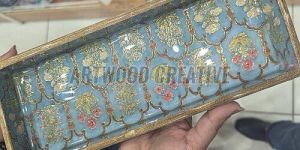 Rectangular Designer Wooden Serving Tray