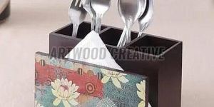 Rectangular Wooden Cutlery Holder
