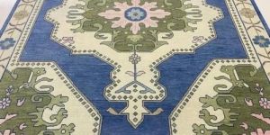 Traditional Medallion Blue & Green Hand Knotted Rug