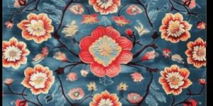 Vibrant Floral Blue & Red Hand Tufted Area Rug
