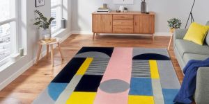 Vibrant Geometric Abstract Multi Color Hand Tufted Area Rug